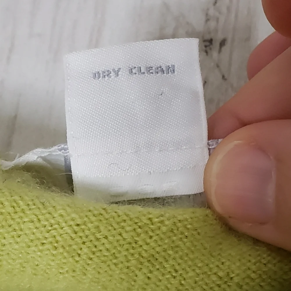 Vintage Sweater Cardigan Small Cashmere Marshall Fields Green Crewneck - Picture 8 of 15